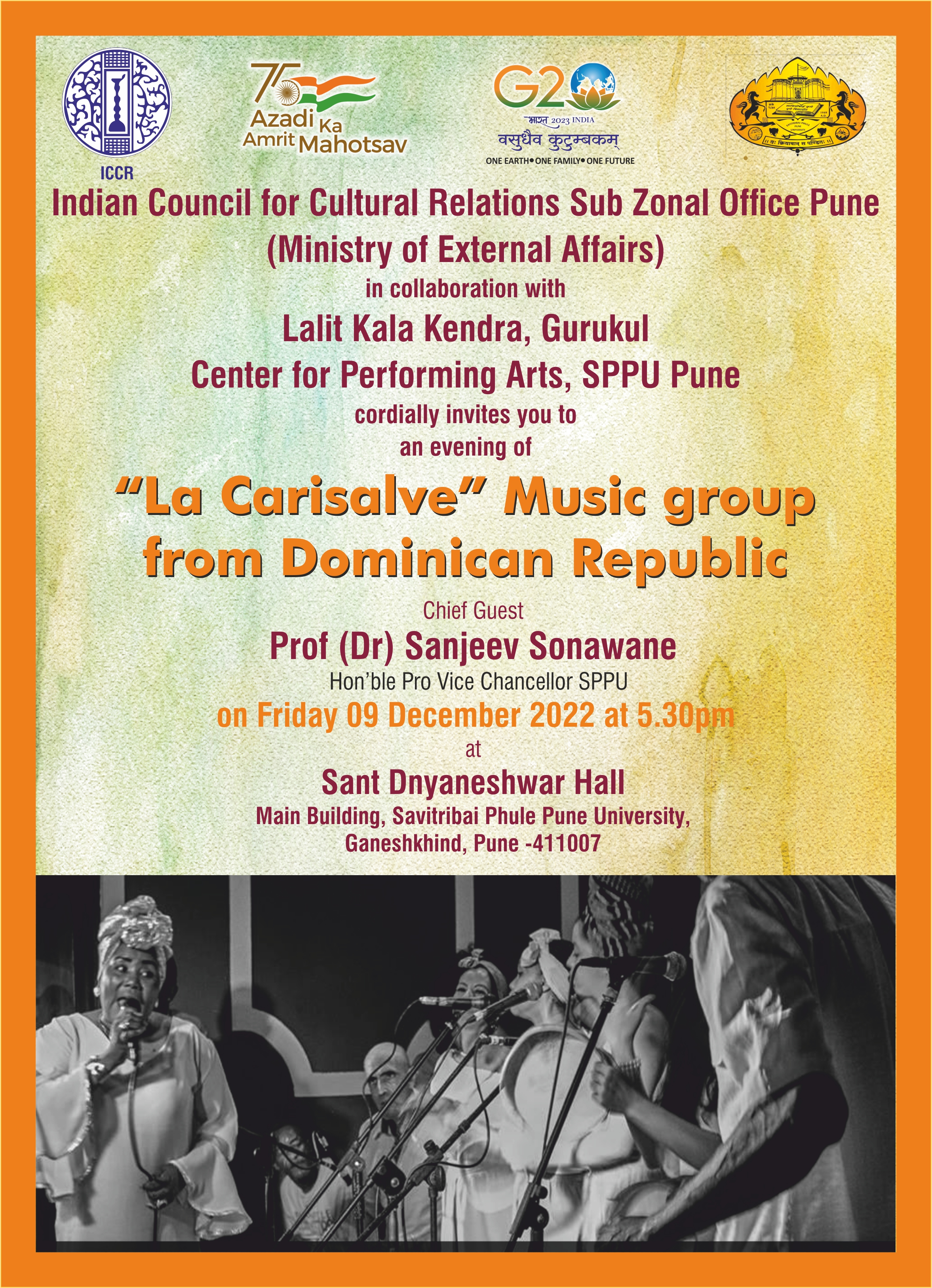 Invitation of "La Carisalve" Music group from Dominican Republic on Friday 09th December 2022 at 5.30pm