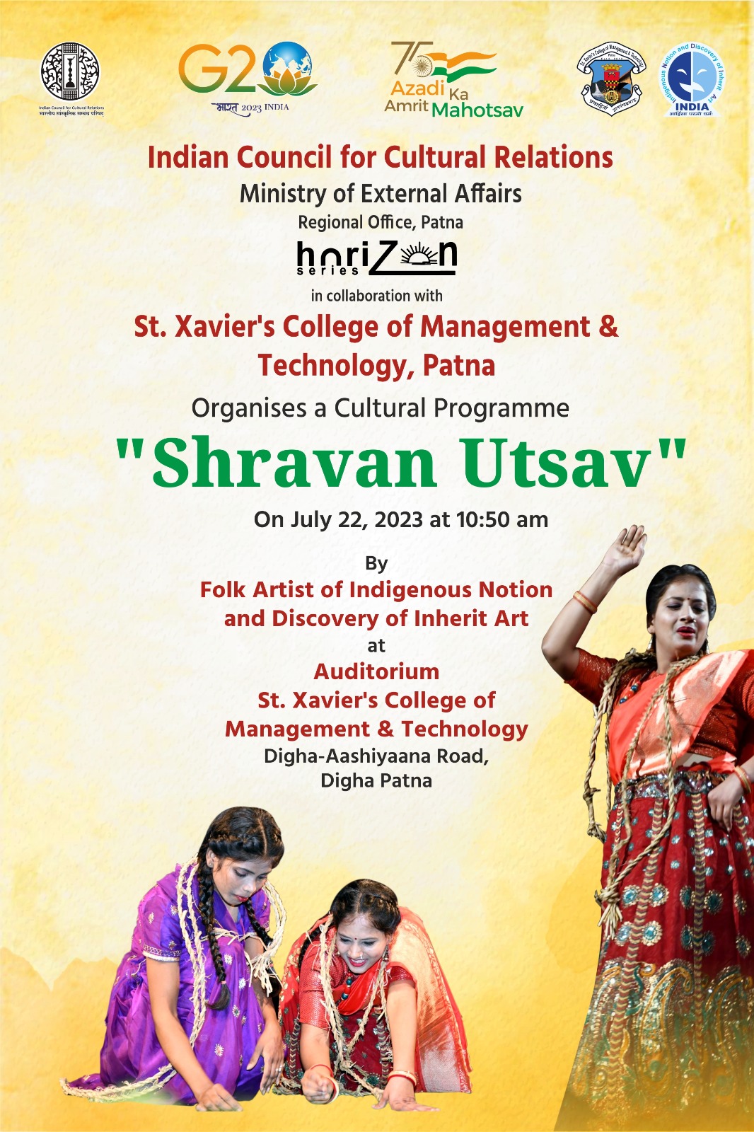 Event of  “Shravan Utsav” by Indigenous Notion and Discovery of Inherit Art  under Horizon series programme of ICCR Regional Office Patna.
