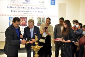 ICCR organised a group exhibition of Greek artists at Bikaner House New Delhi from 21-27 November 2021. The exhibition was inaugurated by DG ICCR Mr Dinesh Patnaik and Greek Ambassadors HE Dionisis Kyvetos on 21 November 2021.