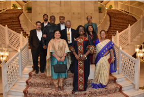A dinner was hosted by Smt. Sumathi Vasudev, Deputy Director General(Special Projects) on behalf of DG, ICCR at Aftab Mahtab, Taj Mahal Hotel, New Delhi in honour of  Prof. Eghosa E. Osaghae on 7 March 2022 (Monday).
