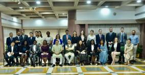 Under  @iccr_hq  ‘s #GenNextDemocracyNetwork programme, interacted with a group of 25 young politicians— including MPs—from five democracies viz Thailand, Mauritius, Paraguay etc at an orientation session. All, keen to understand the idea of India with Democracy as its centrepiece.