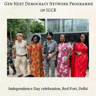 On the auspicious occasion of 75th Independence Day, the delegates of the 4th batch of Gen Next Democracy Network Programme took part in the celebration at the Red Fort.  A few glimpses from the Red Fort while attending Hon'ble PM Sh.  @narendramodi  's address to the nation.