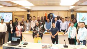 21 delegates from #Colombia #DominicanRepublic #Germany #Panama & #Senegal  visited  @ECISVEEP  & were briefed on the "Role and functions of the Election Commission Of India" at Nirvachan Sadan