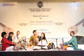 On the occasion of Kojagiri Purnima and to welcome the young leaders from different countries under the Gen-Next Democracy Network Programme, ICCR organized a musical concert by a renowned classical vocalist, Smt. Manjusha Patil at ICCR hqrs in New Delhi 