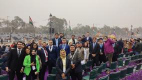 7th batch of #GenNext_Democracy_Network Programme  On the auspicious occasion of 74th #RepublicDay, 29 delegates from 7 countries witnessed the parade at Kartavya Path,New Delhi.