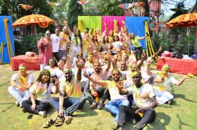 A glimpse of colorful #Holi celebration at ICCR HQs!  Hon'ble Chief Justice of Kenya, Ms. Martha K. Koome and 39 delegates from 8 countries who are visiting India under the GenNext Democracy Network Programme of ICCR    participated in the Holi celebratio