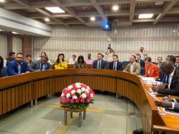Shri  @prafullaketkar , Editor,  @eOrganiser  at Bharat Prakashan (Delhi), had an interactive session on ‘75 Years of Indian Independence: Swaraj to Suraj’ with the 28 delegates from 9 democratic countries.