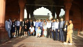 A few glimpses of the  visit  to Red Fort of young leaders from nine democracies -  #CapeVerde #Cyprus #Gambia #Malta #Morocco, #Netherlands #Tunisia & the #UnitedKingdom ,today. 
