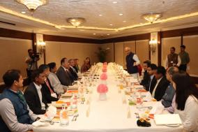 President,ICCR, Dr. VINAY Sahasrabuddhe hosted a dinner in the honour of Former President of Mongolia, H.E. Mr. Enkhbayar Nambar,who is visiting under ICCR's Distinguished Visitors Programme at Taj Palace,Delhi! DG,ICCR,Sh. Kumar Tuhin & DDG,ICCR, Sh. Rajeev Kumar were also present