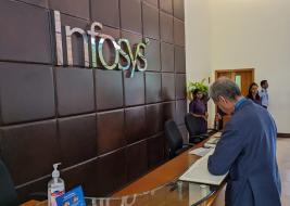 While in Bengaluru, Former President of Mongolia, H.E. Mr. Enkhbayar Nambar visited Infosys, a leading multinational Information Technology Company