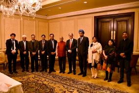 Group Photo with dignitaries attended dinner hosted by ICCR in honour of Distinguished Professor, North Carolina University, Chapel Hill, USA at New Delhi 