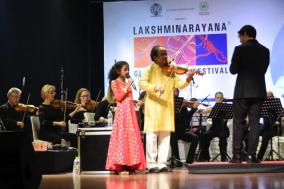  performance by Dr. L. Subramaniam and 23 Member Symphony Orchestra of Castile and Leon (OSCYL) from Spain at Shilpakalavedika, Madhapur, Hyderabad on Monday 6th January 2020
